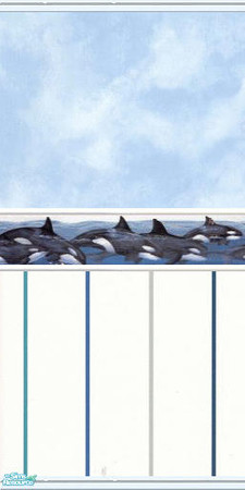Sims 2 — Whales - Individual Item by Astarta — White Killer whale wall. By Astarta