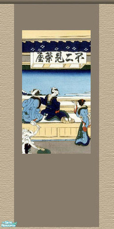 Sims 2 — Hokusai Tea House by TheaDidia — Based on the images of Japanese artist Hokusai and his views of Mount Fuji.