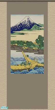Sims 2 — Hokusai Mount Fuji by TheaDidia — Based on the images of Japanese artist Hokusai and his views of Mount Fuji.