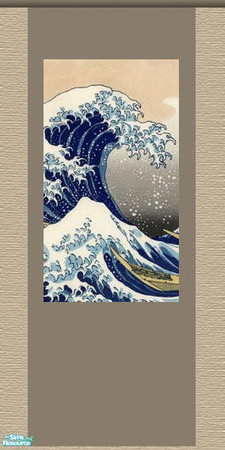 Sims 2 — Hokusai Wave by TheaDidia — Based on the images of Japanese artist Hokusai and his views of Mount Fuji. Part of