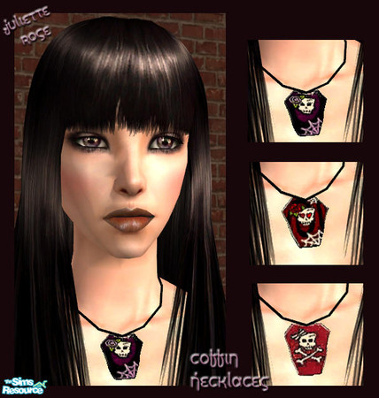 Sims 2 — Coffin Necklaces by JulietteRose — Set of three