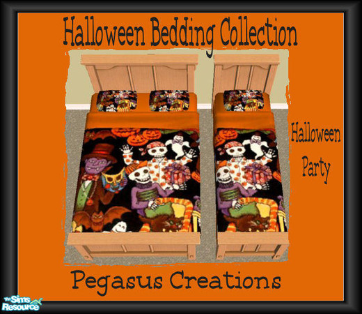 Sims 2 — HBC - Halloween Party by pegasussims — Having a bunch of Vampires, Zombies, and others for a Party? This bedding