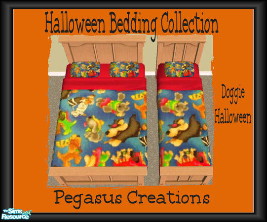 Sims 2 — HBC - Doggie Halloween by pegasussims — This is an adorable bedding for your sims and pets. Featuring Trick or