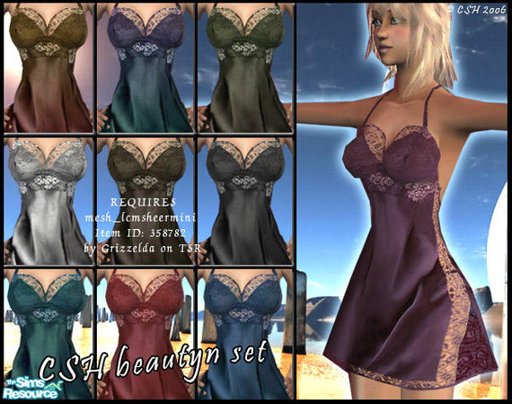 Sims 2 — CSH Beautyn set by Fairysunlight — Delightful lacy lingerie - REQUIRES mesh_lcmsheermini - Item ID: 358782 - by