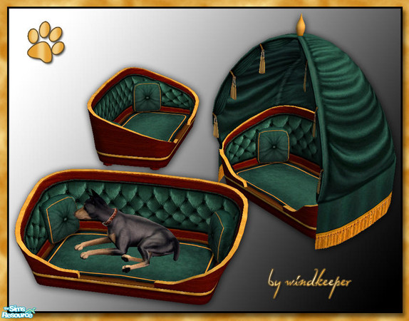 Sims 2 — Pet Pillow Fantastic - royal green by Windkeeper — This recolor will work for Maxis Pet Pillow Fantastic as well