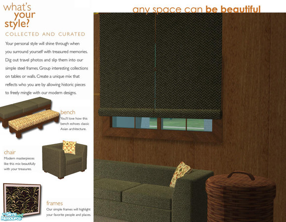 Sims 2 — Harakeke Living Room set - blinds by Nanshi — Based on Padre's stunning Organic living room set here at TSR. You