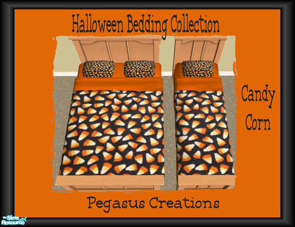 Sims 2 — HBC - Candy Corn by pegasussims — Got a sweet tooth? You will after you put this bedding on your beds.