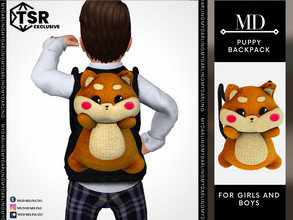 Sims 4 — puppy backpack Toddler by Mydarling20 — new mesh base game compatible all lods all maps 5 color