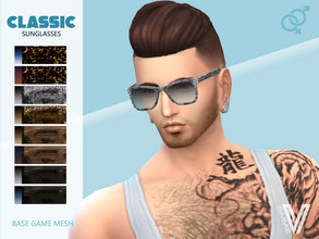 Sims 4 — Classic Shade Sunglasses by SimmieV — A more fashionable take on a classic look. These 8 new sunglass designs
