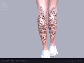 Sims 4 — Tattoo-Abstraction n5 by ANGISSI — * 3 black options (right ,left ,both legs) * HQ compatible * Female + Male *