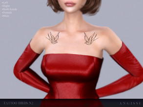 Sims 4 — Tattoo-Birds n2 by ANGISSI — *HQ compatible *3 black options(both sides, separately right and left) *FEMALE+MALE