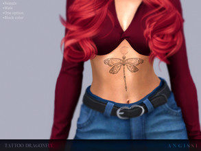 Sims 4 — Tattoo-Dragonfly by ANGISSI — *HQ compatible *1 black options *FEMALE+MALE *Works with all skins *Custom