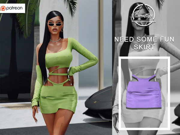 Sims 4 — [PATREON] Need Some Fun Set - Skirt *Early Access* by Camuflaje — * New mesh * Compatible with the base game *