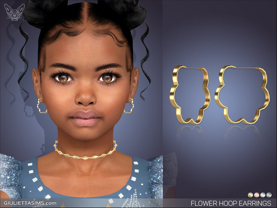 Charming Girl 14k Gold Bead Hoop Earrings - Kids