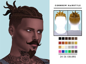 Sims 4 — Cornrow Hairstyle [Male] by OranosTR — Cornrow Hairstyle is a updo hairstyle for afro male sims. This hair has