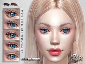 Sims 4 — 3D eyelashes #10 (teen-elder) by coffeemoon — 3D lashes glasses category 2 colors, 5 styles for female only: