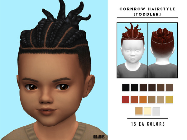 Sims 4 — Cornrow Hairstyle [Toddler] by OranosTR — Cornrow Hairstyle is a updo hairstyle for toddler sims. This hair has