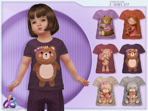 Sims 4 — Toddler Girl Tshirt 177 by RobertaPLobo — :: Toddler T-Shirt 177 - Bears -TS4 :: Only for Girls :: 6 swatches ::