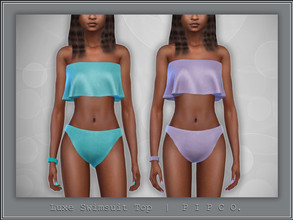 Sims 4 — Luxe Swimsuit Top. by Pipco — A trendy swimsuit top in 17 colors. Base Game Compatible New Mesh All Lods HQ
