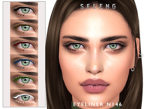 Sims 4 — Eyeliner N146 by Seleng — The eyeliner has 21 colours and HQ compatible. Allowed for teen, young adult, adult