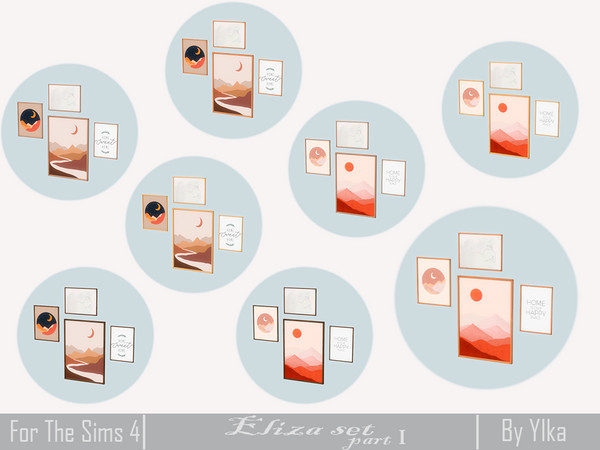 Sims 4 — [SJB] Eliza set part I 4 paintings by Ylka by Ylka — Has 8 colors. You can see all the colors in the photo