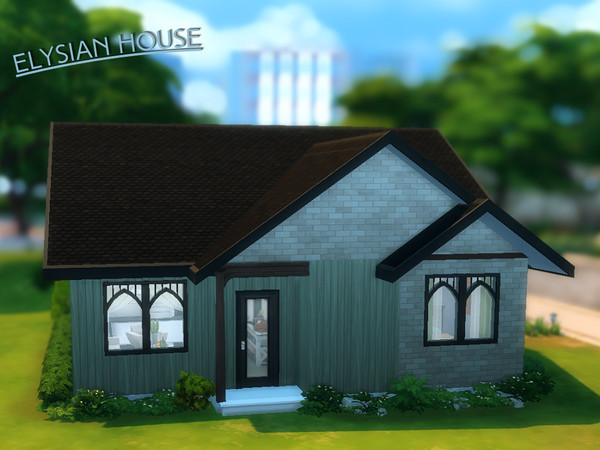 Sims 4 — Elysian House by iaslexia — A modern house for 1-4 sims! The house has a lovely BBQ area, 2 bedrooms, 1 bathroom