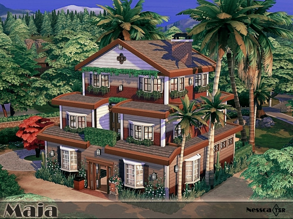 Sims 4 — Maja by Nessca — Maja is a small but comfortable house. You will find in it: four bedrooms, two bathrooms,