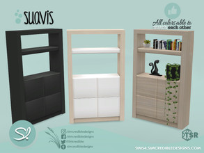 Sims 4 — Suavis Bookcase by SIMcredible! — by SIMcredibledesigns.com available at TSR 4 colors + variations