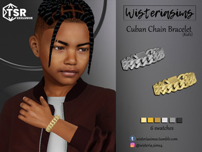 Sims 4 — Cuban Chain Bracelet (kids) by WisteriaSims — **FOR KID'S **NEW MESH - Bracelet Category (Wrist left) - 6