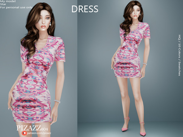 The Sims Resource - Printed Boho Dress