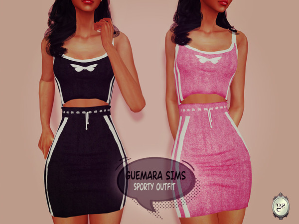Sims 4 — Sporty outfit by Guemarasim — New mesh, base game, 30 swatches.