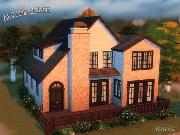 Sims 4 — Arcane House  by iaslexia — A cozy house surrounded by trees and plants! Perfect for up to 6 sims! It has a
