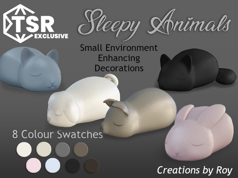 The Sims Resource - Sleepy Animals Set + Smudge the Bat with Monster Toilet