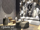 Sims 4 — Ophelia by SSR99 — A modern livingroom with mutible stone materials.