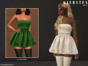 Sims 4 — KIERSTEN | dress by Plumbobs_n_Fries — Short Silk Dress New Mesh HQ Texture Female | Teen - Elders 13 Swatches