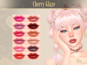 Sims 4 — Cherry Glaze Lipstick by Kikuruacchi — - It is suitable for Female. ( Teen to Elder ) - 12 swatches - HQ