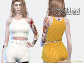Sims 4 — Vianka short Set by carvin_captoor — Created for sims4 Original Mesh All Lod 8 Swatches Don't Recolor And Claim