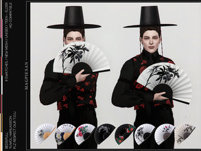 Sims 4 — [Patreon] Hapjukseon by magpiesan — Hapjukseon is a type of traditional folding fan of Korea You can find it