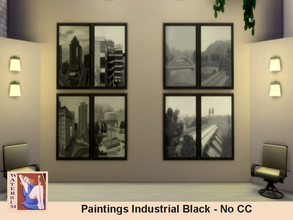 Sims 4 — Paintings Industrial Steel black - RC by watersim44 — ws Paintings Industrial Steel black - recolor. Impression