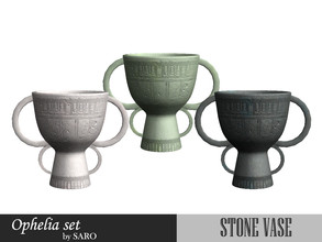 Sims 4 — Ophelia vase cup by SSR99 — A stone vase with pattern.