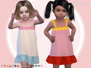 Sims 4 — Everly [striped dress] by talarian — Striped dress for toddler * New Mesh * 16 colors * Female, Toddler * Base