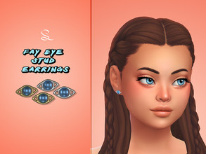 Sims 4 — Fay Eye Stud Earrings for Adults by simlasya — All LODs New mesh 5 swatches Teen to elder HQ compatible Custom