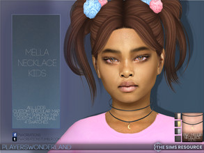 Sims 4 — Mella Necklace Kids by PlayersWonderland — A simple two-piece necklace with a little hanging halfmoon. Coming in