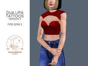 Sims 3 — Dua Lipa Tattoos by maximoons — New tattoos added Unisex Found under accessories with custom thumbnail Found