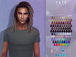 Sims 4 — [Patreon] Tate Hairstyle by Anto — Hairlocs hairstyle. If you like my creations you can support me on patreon :D