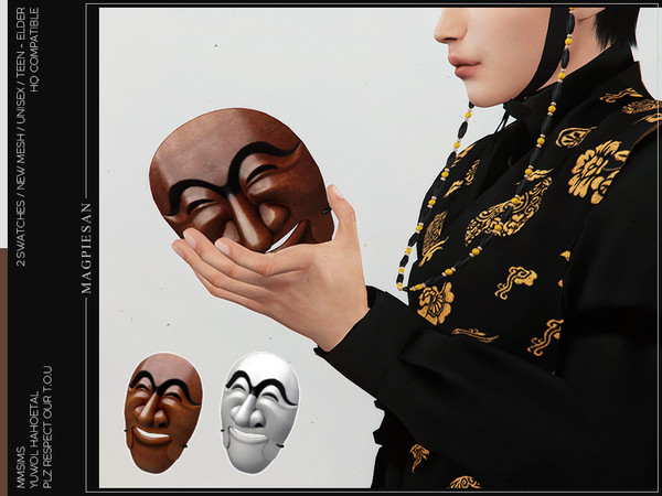 Sims 4 — [Patreon] Hahoetal stigmata ver. by magpiesan — Korean traditional mask, Hahoetal This is stigmata version that