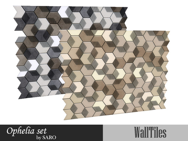 Sims 4 — Ophelia Wall piece by SSR99 — Wall decor for low walls, 8 different colors