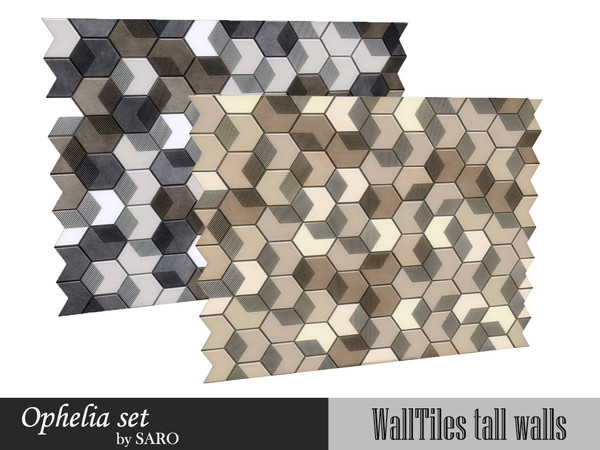 Sims 4 — Ophelia Wall piece Tall wall by SSR99 — Wall decor for tall walls, 8 different colors