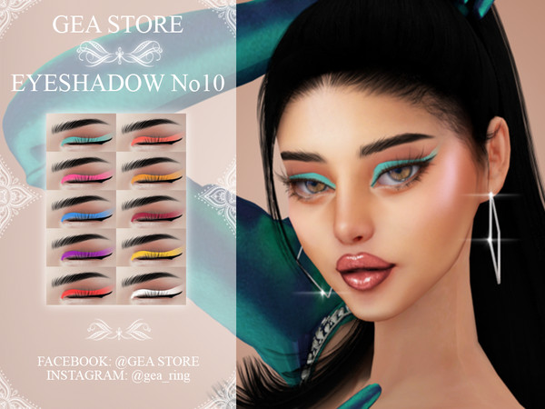 Sims 4 — Eyeshadow No10 by Gea_Store — 10 Colors Swatch BGC HQ Dont reclaim this as yours and dont re-update