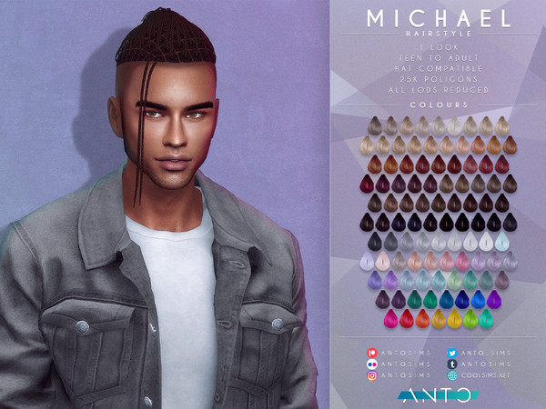 Sims 4 — [Patreon] Michael Hairstyle by Anto — Braided hair for guys Thank you so much for downloading my hairstyle. If